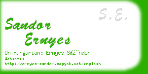 sandor ernyes business card